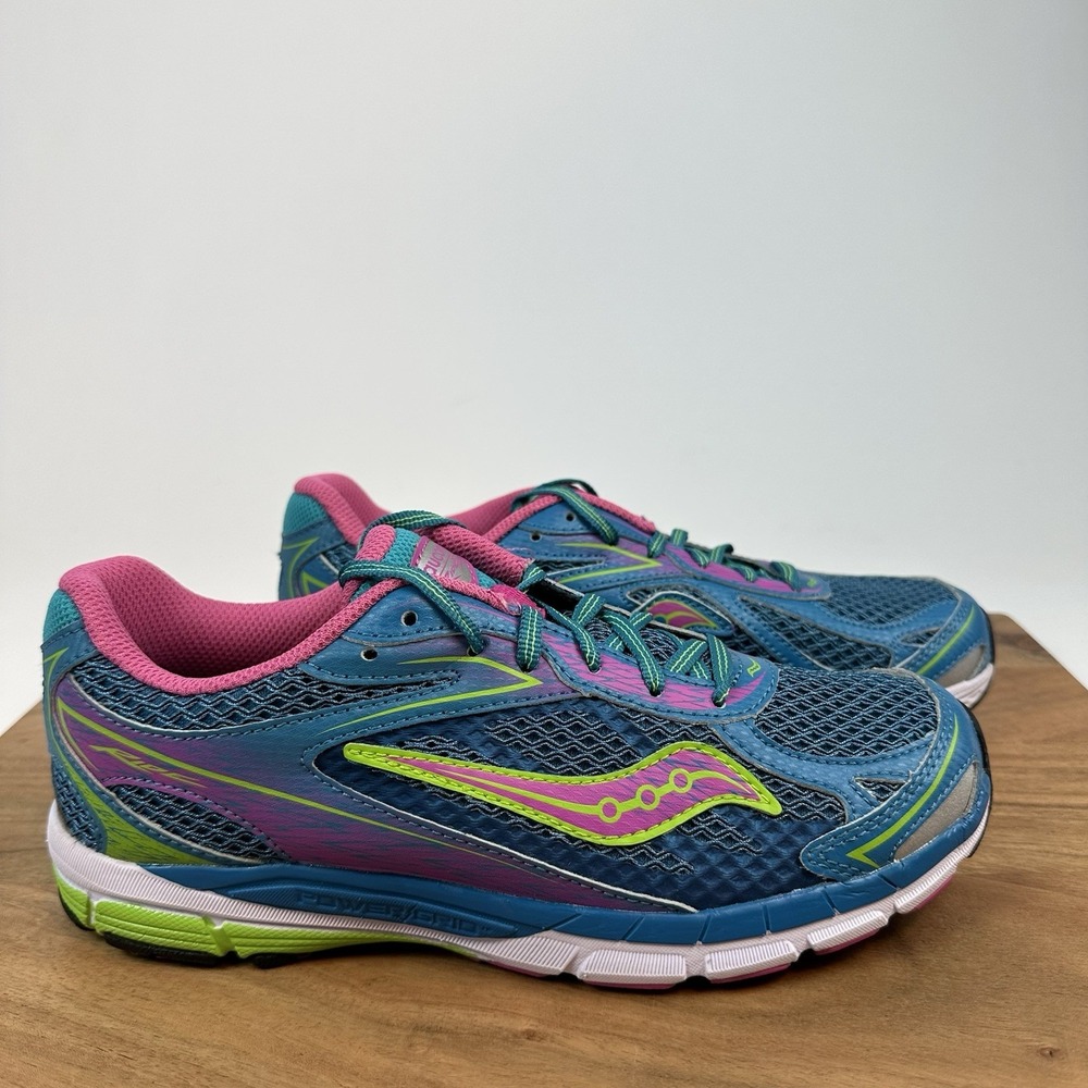 New Big Kids Saucony Ride‎ 8 Teal Athletic Running Sneakers Shoes Size 7 M